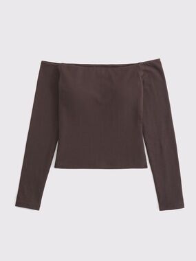 Abercrombie Bra Free Off The Shoulder Long Sleeve Top